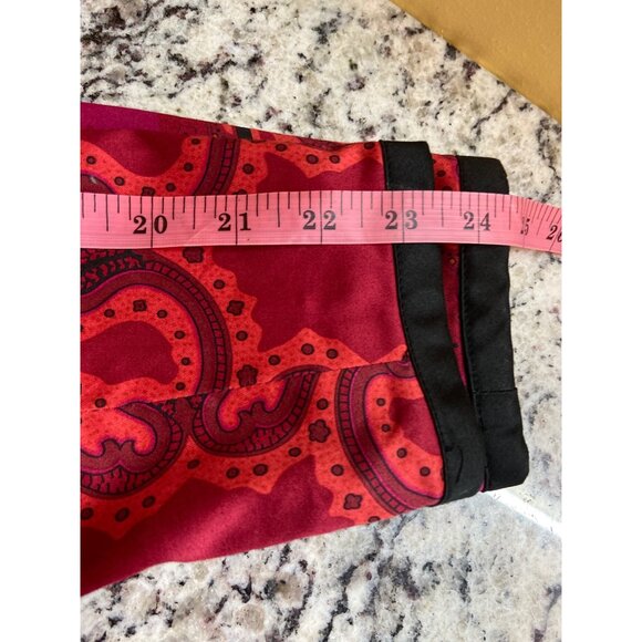 Transitions Paisley Jacket Black S Red Black Trim Light Preppy Boho Corpcore - Picture 7 of 7